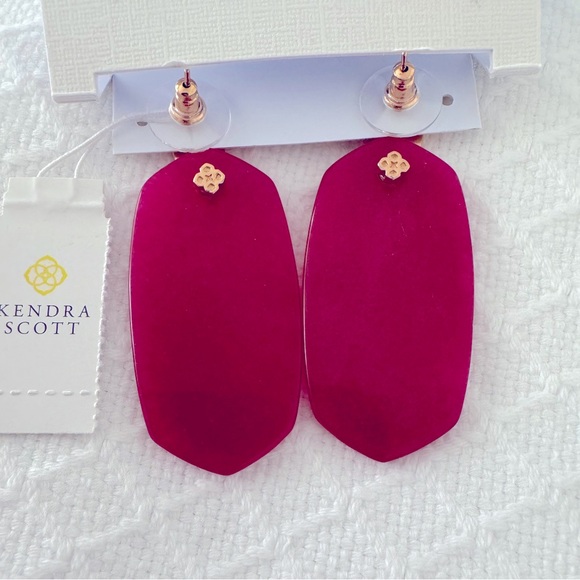 NWT Kendra Scott Purple Gold Drop earrings in Berry - Picture 4 of 4